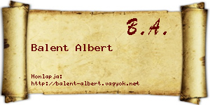 Balent Albert névjegykártya